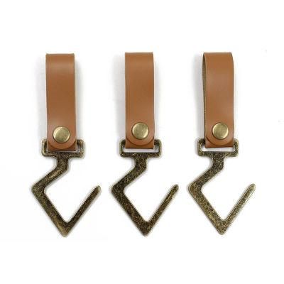Promotional Gifts Branded Key Tag Accessories Colorful PU Leather Label Loop Hanger with Hook