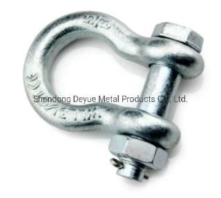 Us Type Alloy Steel Drop Forged Galvanized Screw Pin Lifting Anchor Bow Shackle