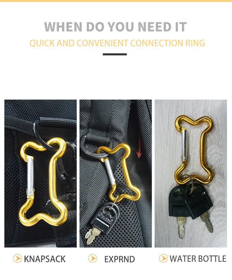 Bone Shaped Carabiner Buckle for Bag Key