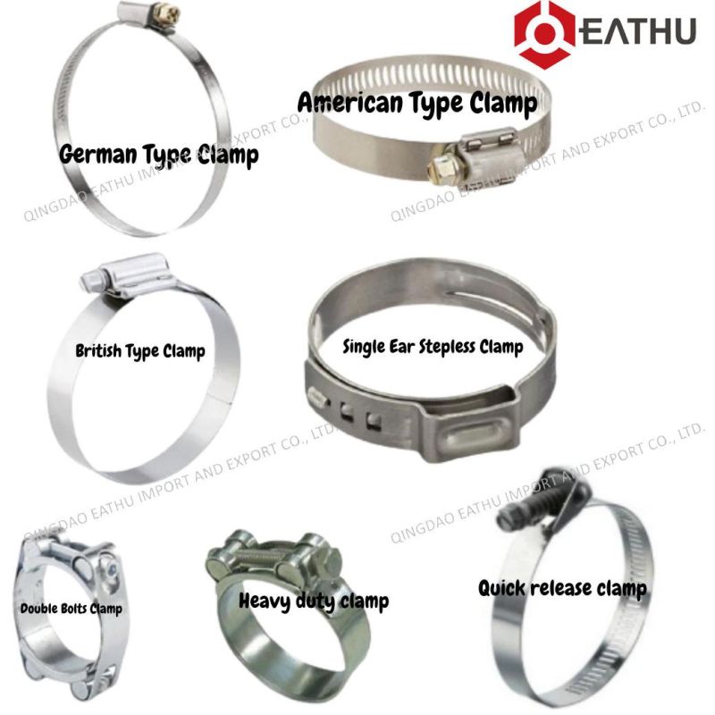 Carbon Steel/Stainless Steel Germany Type Worm Drive Hose Clamp with DIN 3017