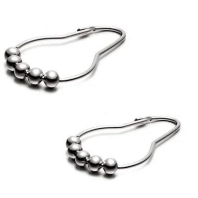 Hot Selling Stainless Steel Rust-Resistant Metal Shower Curtain Rings Hooks