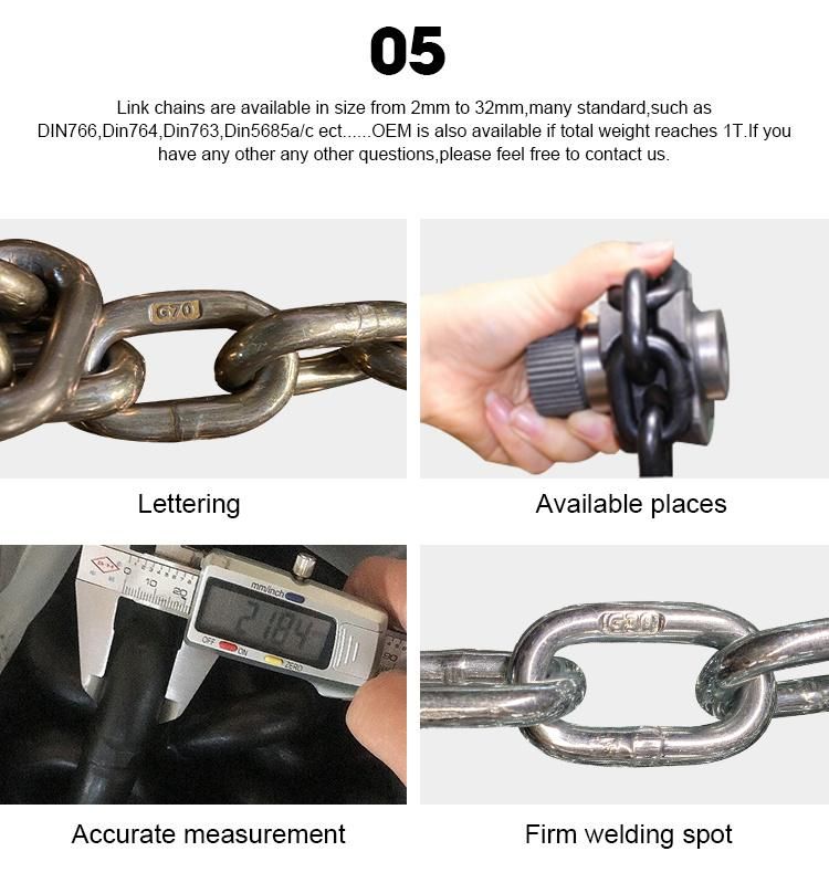 Electric Galvanized Ordinary Medium Link Chain