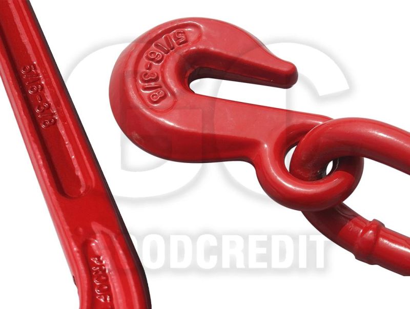 Rigging Hardware Drop Forged Steel Chain Tensioner Cargo Lashing Ratchet Type Red Accessory Load Binder with Hooks