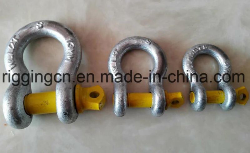 Bow Shackle for Industrial with Yellow safety Pin in Grade S