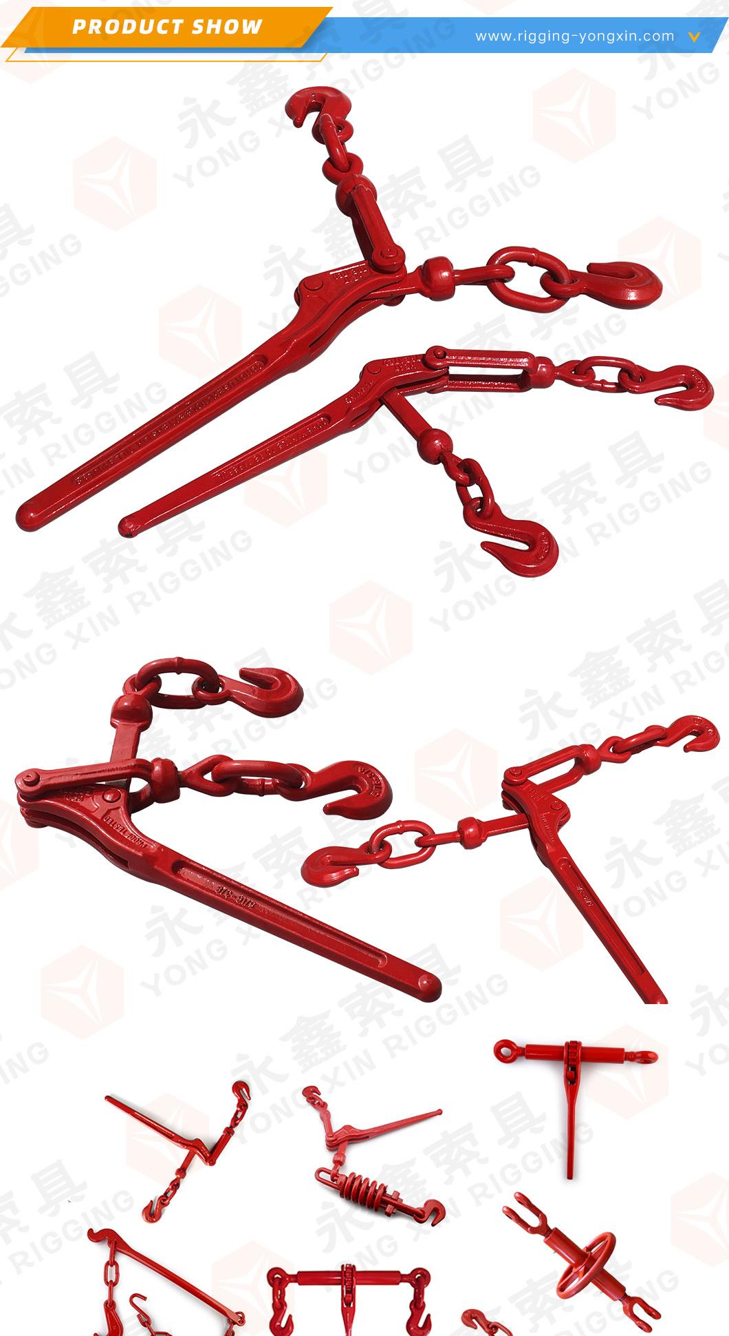 Manufacturer Drop Forged Rigging Hardware Lifting Tool Lever Type Load Binder with Safety Hooks