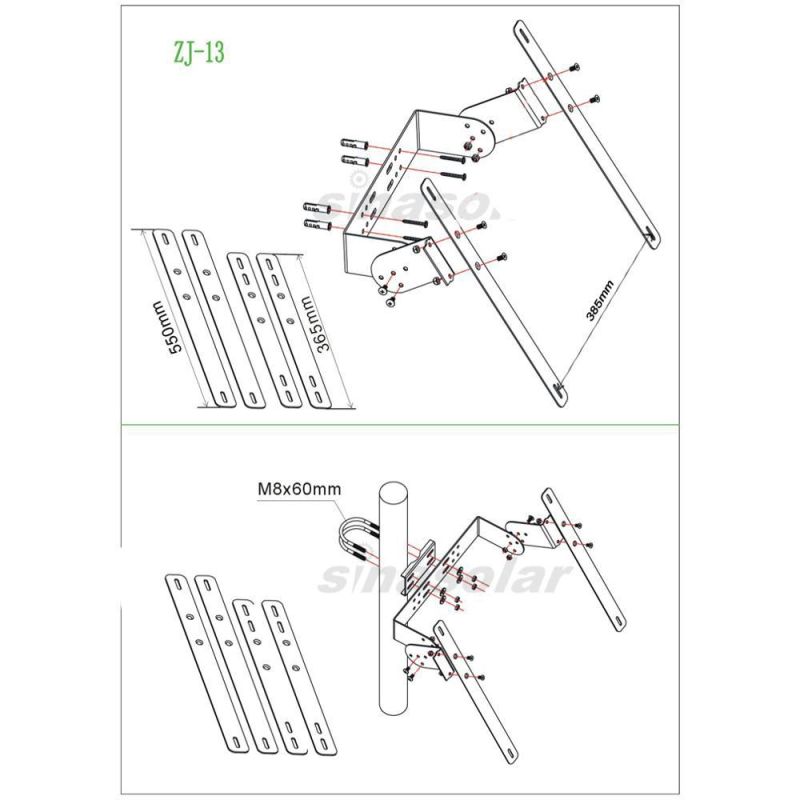 Solar Panel Bracket Solar Stand Wall Mounting (ZJ-13)