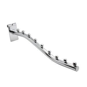 Hot Sale 7 Beads Supermarket Metal Chrome Waterfall Display Hook for Gridwall