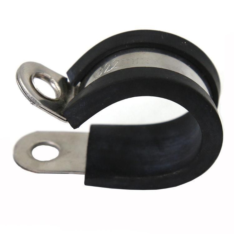 Stainless Steel Pipe Clips Plastic EPDM Rubber Lined Hose Clamp