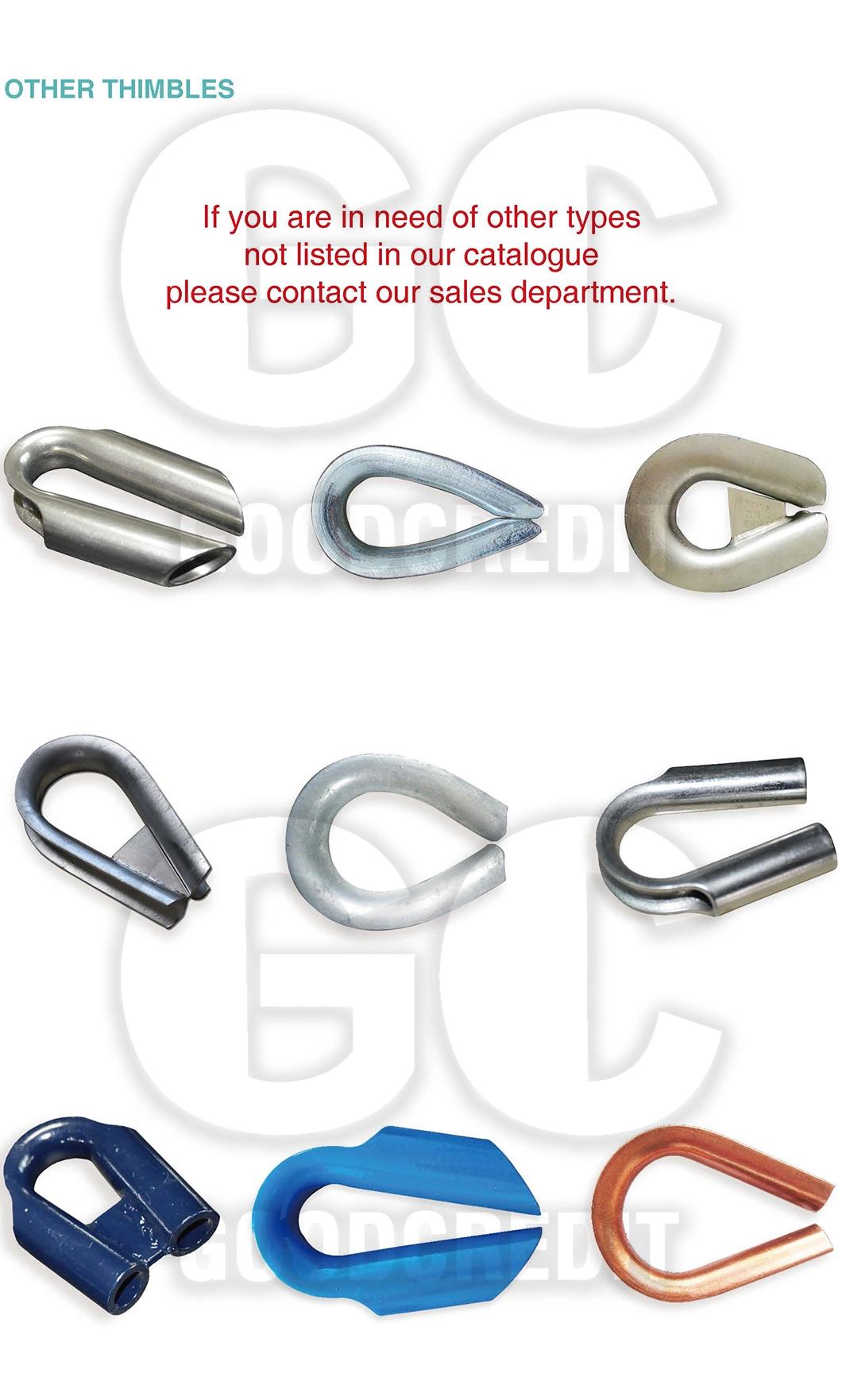 High Polished Stamping G411 G414 Steel/ Stainless Steel Wire Rope Thimble