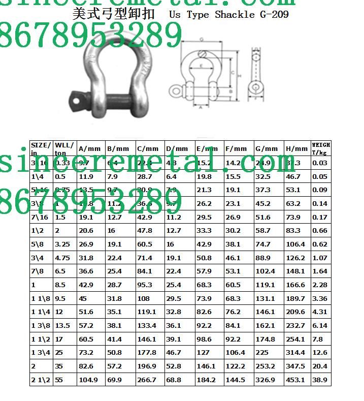 Us Forged Bow Lifting Shackle G209 High Quality