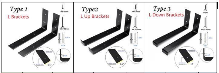 Wall Mounted Heavy Duty Rustic Shelf Brackets