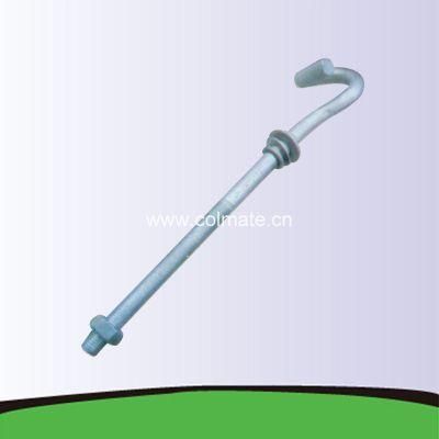 Suspension Pigtail Hook Machine Bolt Pole Bolt Dead End Hook Full Thread M16 M20 Pig-Tail