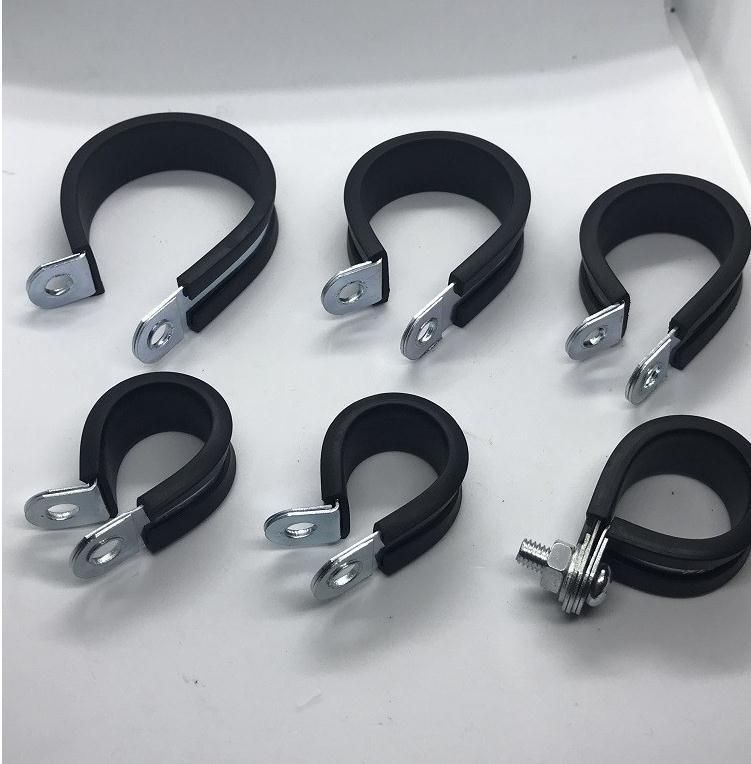 EPDM Rubber Lined R Hose Clamp Hanging Clamp with Rubber P-Clip