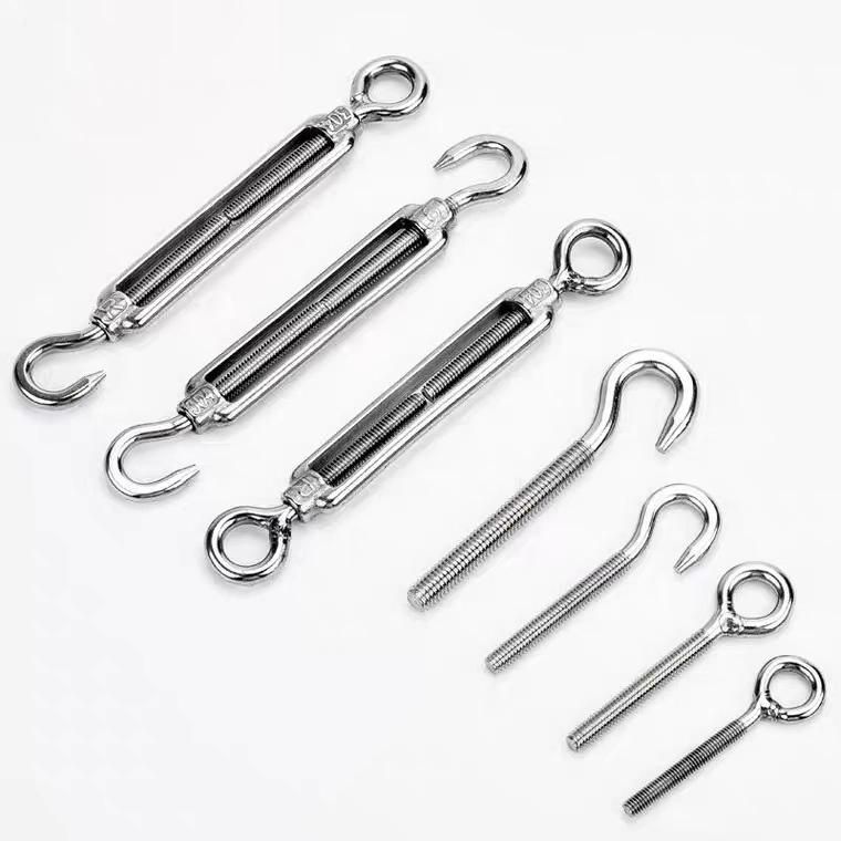 High Polished Stainless Steel Open Body Turnbuckles Chain Turnbuckles Shackles Hooks Clips Riggings