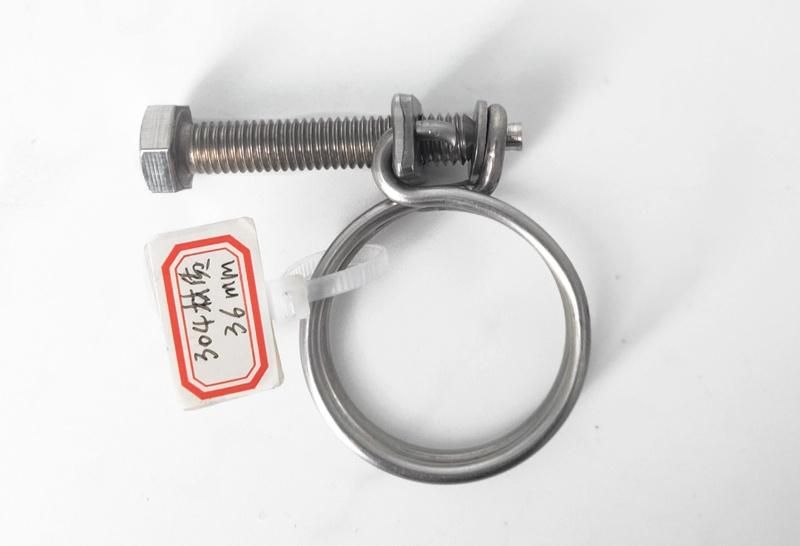 Large Size Stainless Steel Hose Clips Double Wire Clamp