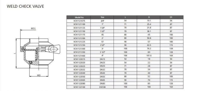 Stainless Steel Check Valve Nrv