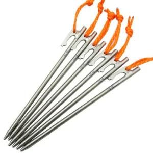 Titanium Alloy Tc4 Tent Peg Tent Stake 7*200mm Titanium Camp Hooks