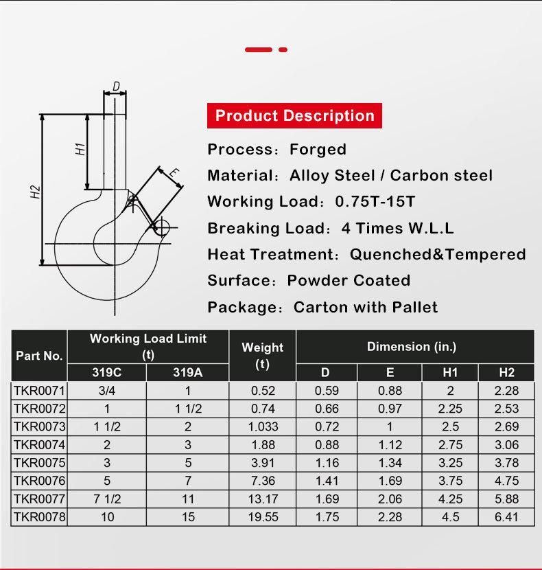 Hot Selling Wholesale Price Powder Coated 319c/319A Shank Hook with Latch