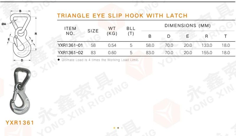 Hot Sale Forged Safety Hook with Triangle Ring, Forged Crane Equipment Hooks, Heavy Duty Hooks, 10t Capicity