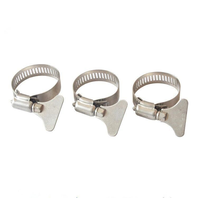 304 Stainless Steel Pipe Clamp with Handle Fix Gas Hose Clamp