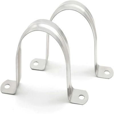 Custom Factory Produce Stamping Bending Tube Clamp Stainless Steel Saddle Shaped Tighten Holder Fittings Water Pipe Clamp