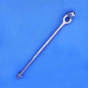 ANSI Straight Type Thimble Eye Anchor Rod, Thimble Eye Bolt, Stay Anchor Rod Forged Single Eye Bolt Anchor Assembly
