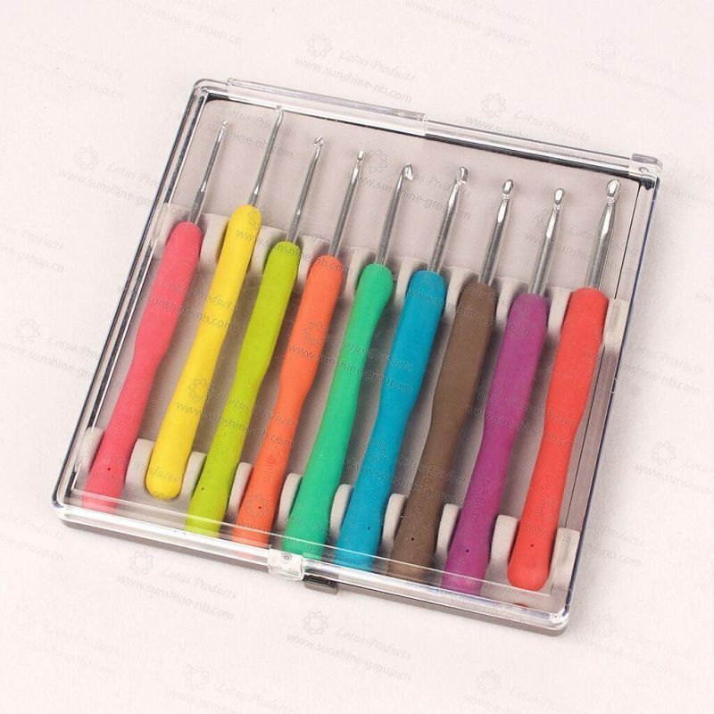 Hot Selling TPR Crochet Hook Soft Handle Aluminium Crochet Hook