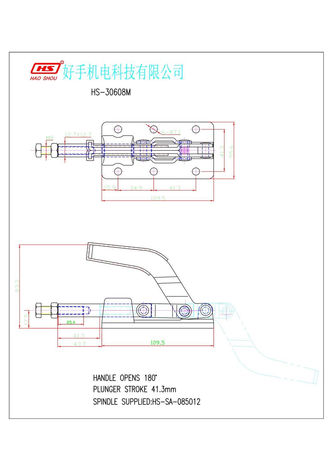 Haoshou HS-30608m Taiwan Manufacturer Hand Tool Custom Quick Adjustable Push Pull Toggle Clamp for Auto Industry