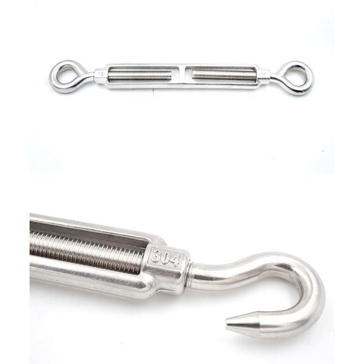 Stainless Steel 304 and 316 DIN1480 Hook Eye Turnbuckle