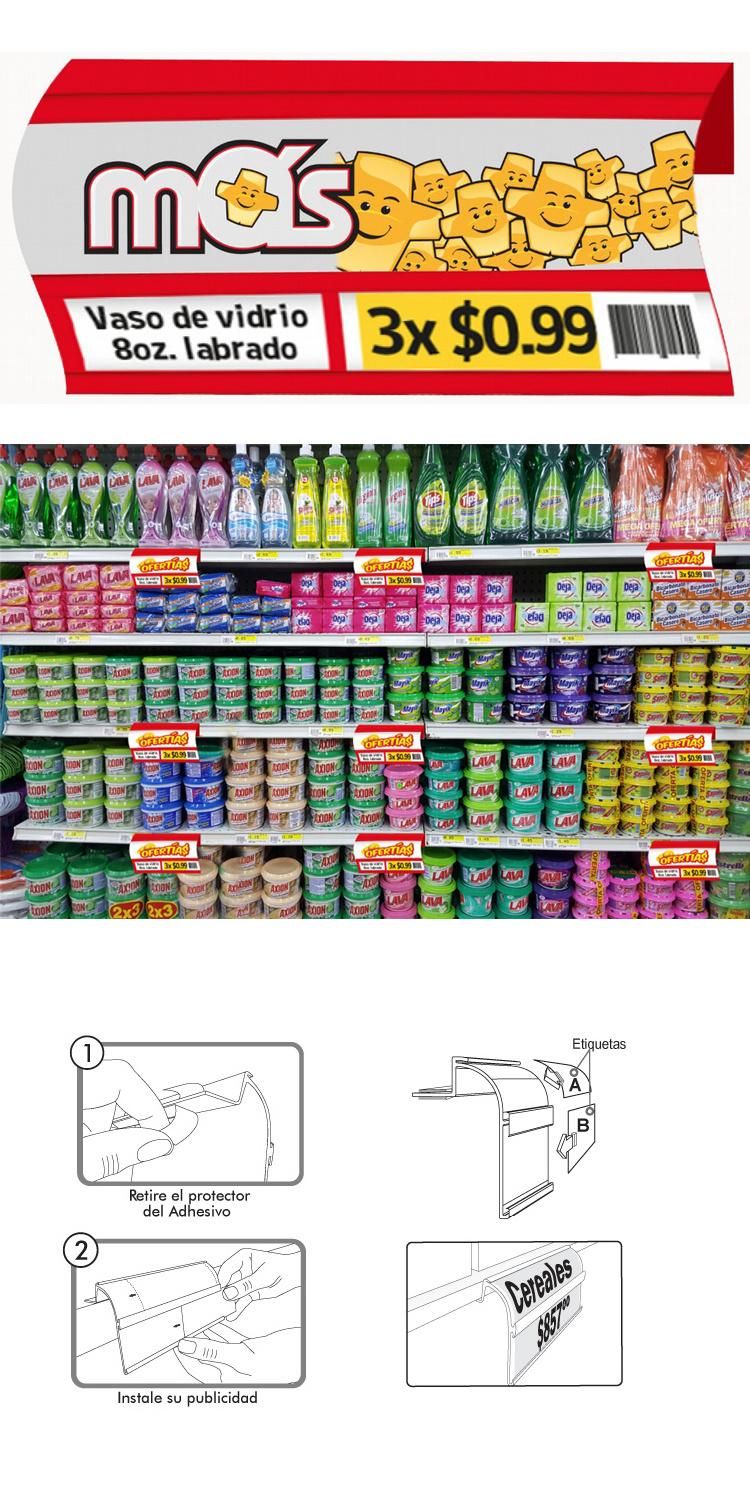 PVC Hypermarket Awesome Promotion Price Tag Sign Holder for Supermarket Shelf
