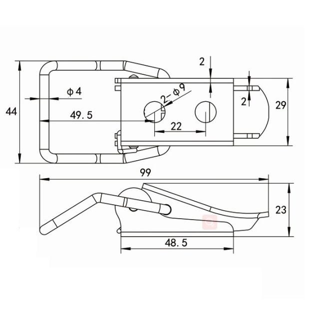 Black Electrophoresis Paint Toggle Latch Fasteners