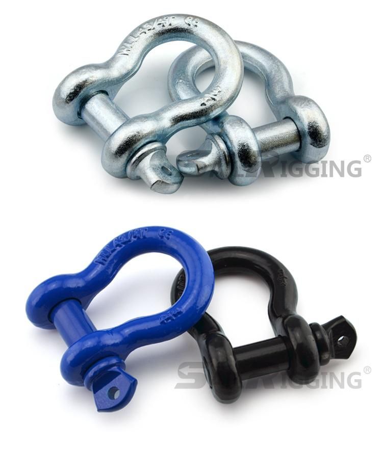 Rigging Hardware Drop Forged Galvanized Steel Lifting Lyre Bow Shackles
