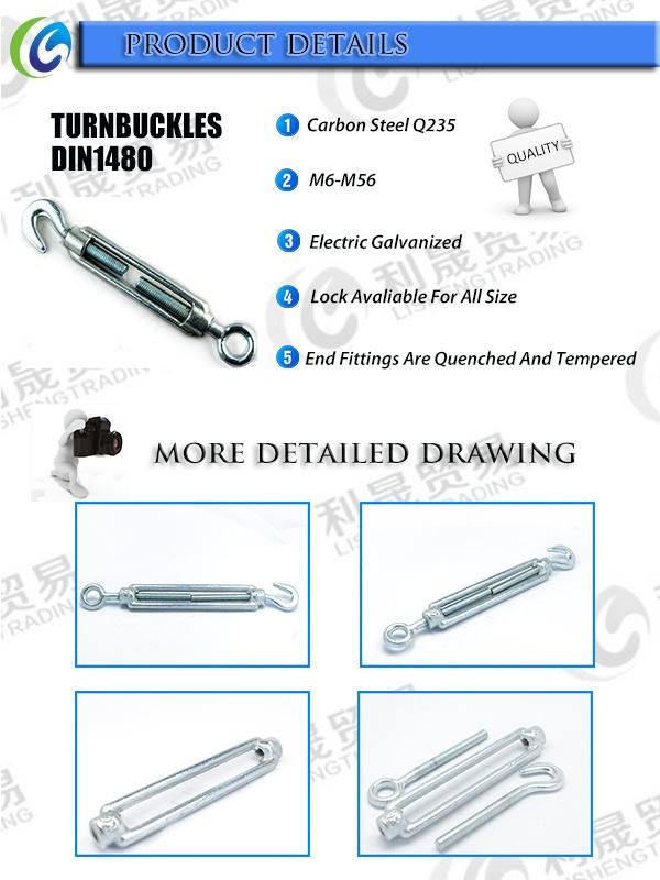 DIN1480 Turnbuckle with Hook&Eye / Hook&Hook / Eye&Eye