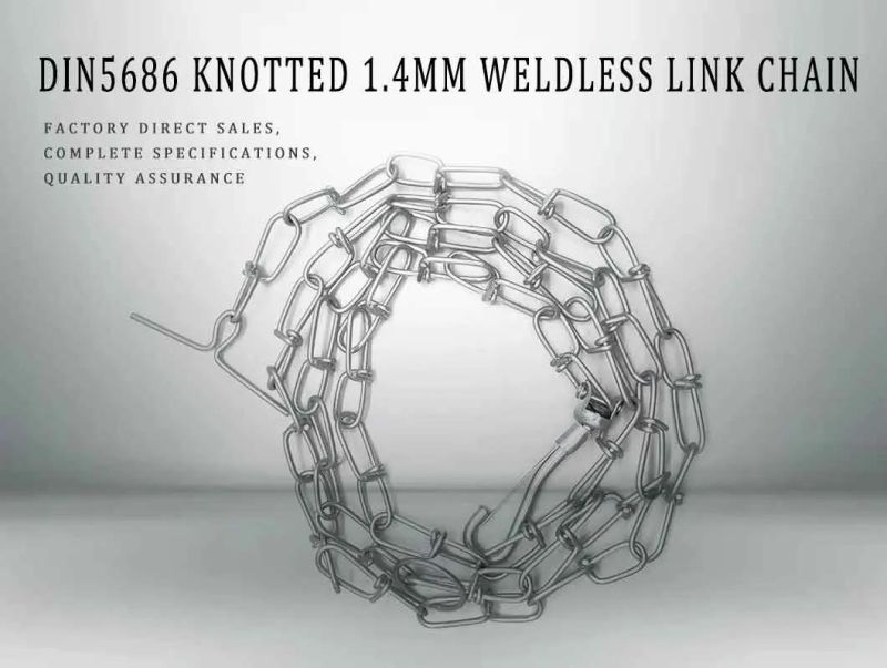 Galvanized Welded DIN5685A Short Steel Link Chain No Burr Round Link Chain