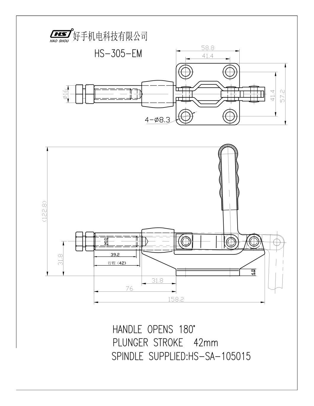 HS-305-Em Pull Toggle Clamp Toggle Clamps Woodworking with Zinc Color Plated