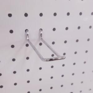 Chrome Pegboard Hook Butterfly Euro U Hook Shape Metal Double Lines Hook