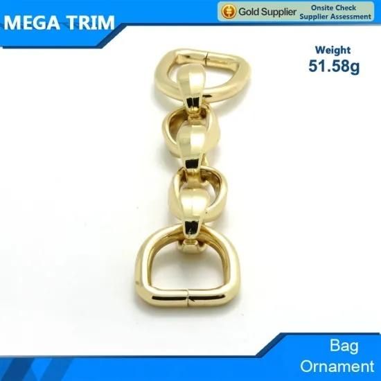 Gold Matel Handbag Chain with Figure