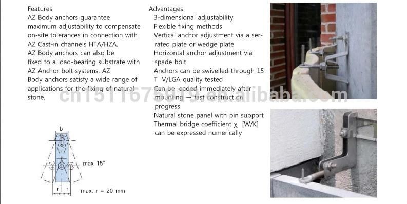 Good Sales Stainless Steel A2 and A4 Marble Z Bracket Angle Made in China