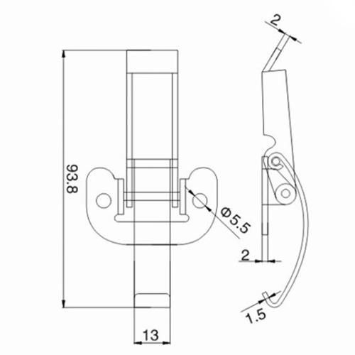 Nickel Plated Metal Bent Toggle Latch