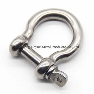 High Polished U. S. Type G2130 Standard Bow Shackle AISI304 AISI316 Stainless Steel Bolt Pin Anchor Shackle