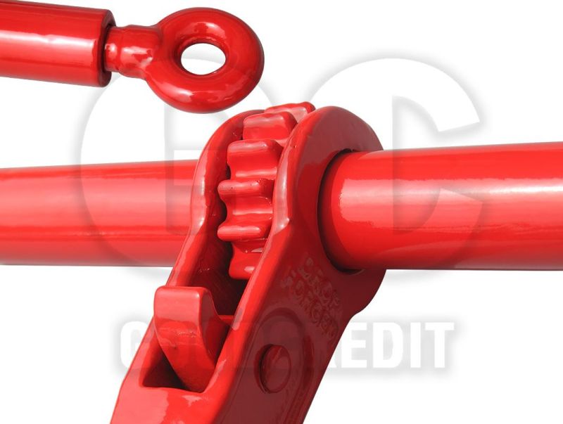 Heavy Duty Rigging Hardware Drop Forged Steel Chain Tensioner Ratchet Type Red Accessory Load Binder with Hooks