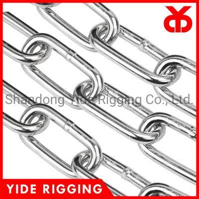 DIN5685c Long Round Link Chain Grade G30 Deburring Smooth Welded Galvanized Chain with High Quality