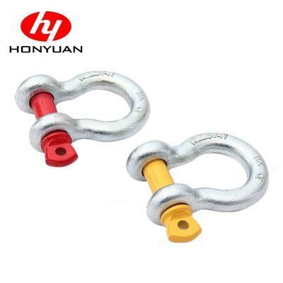 G209 G210 G2130 G2150 Bow/Dee Forged Anchor Shackle with Screw/Round Blue Pin G80 Bolt Type Alloy Us Type