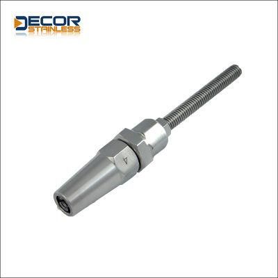 Marine Grade Stainless Steel Thread Stud Swageless Terminal for Cable Railing