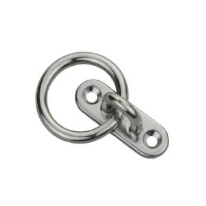 High Polished Stainless Steel AISI304 316 Square Marine Eye Plate Pad Eye with Round Ring