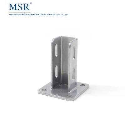 China Msr Fixed Base Floor Mount Base Plates 2525 for Aluminum Extrusion Profile in Steel Grey Powder Coating
