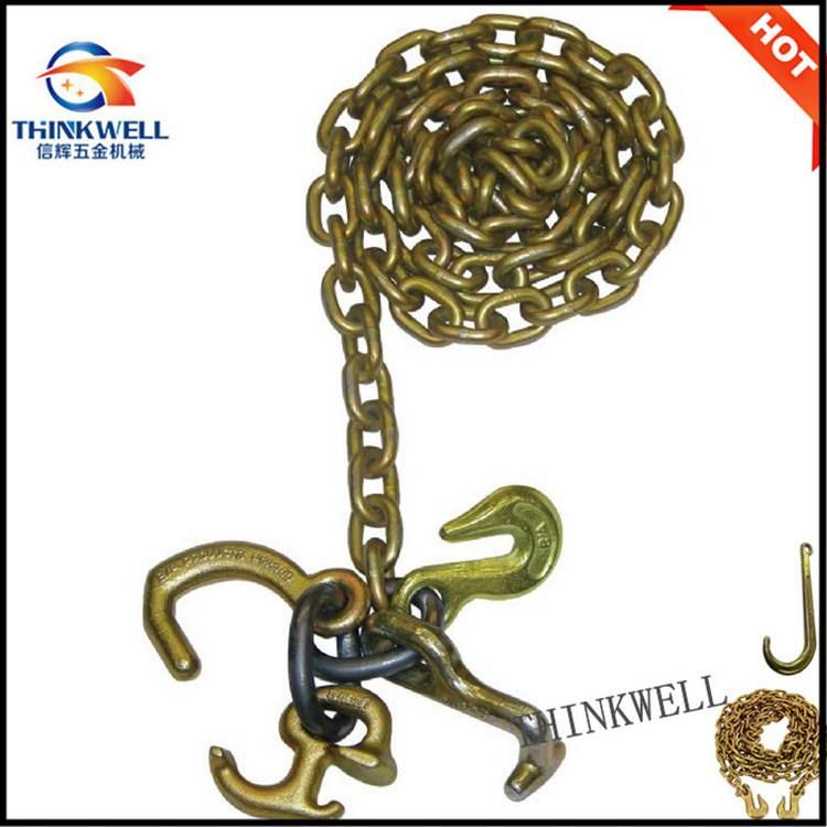 Forged Yellow Galvanized Chain with Delta Ring and Hook