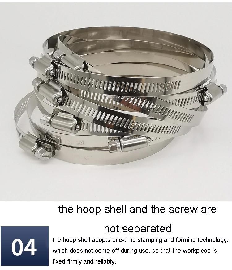 Waste Flexible Pipe Connector 40mm American Type Worm Drive Hose Clamp