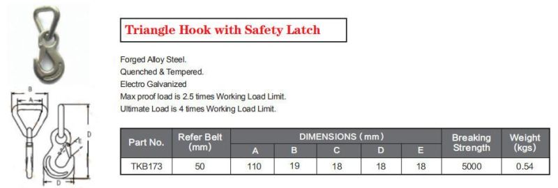 5000kg Forged Eye Hook with Wleded Triangle Ring for Cargo Lifting