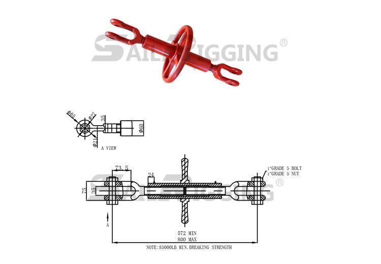 Drop Forged Hand Wheel Turnbuckle with Clevis Jaws Load Binder